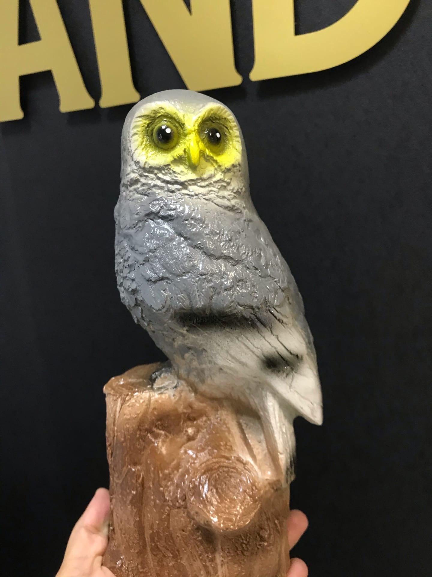 Фотография покупателя товара Садовая фигура "Сова на пне" полярная, 28см - Фото 1