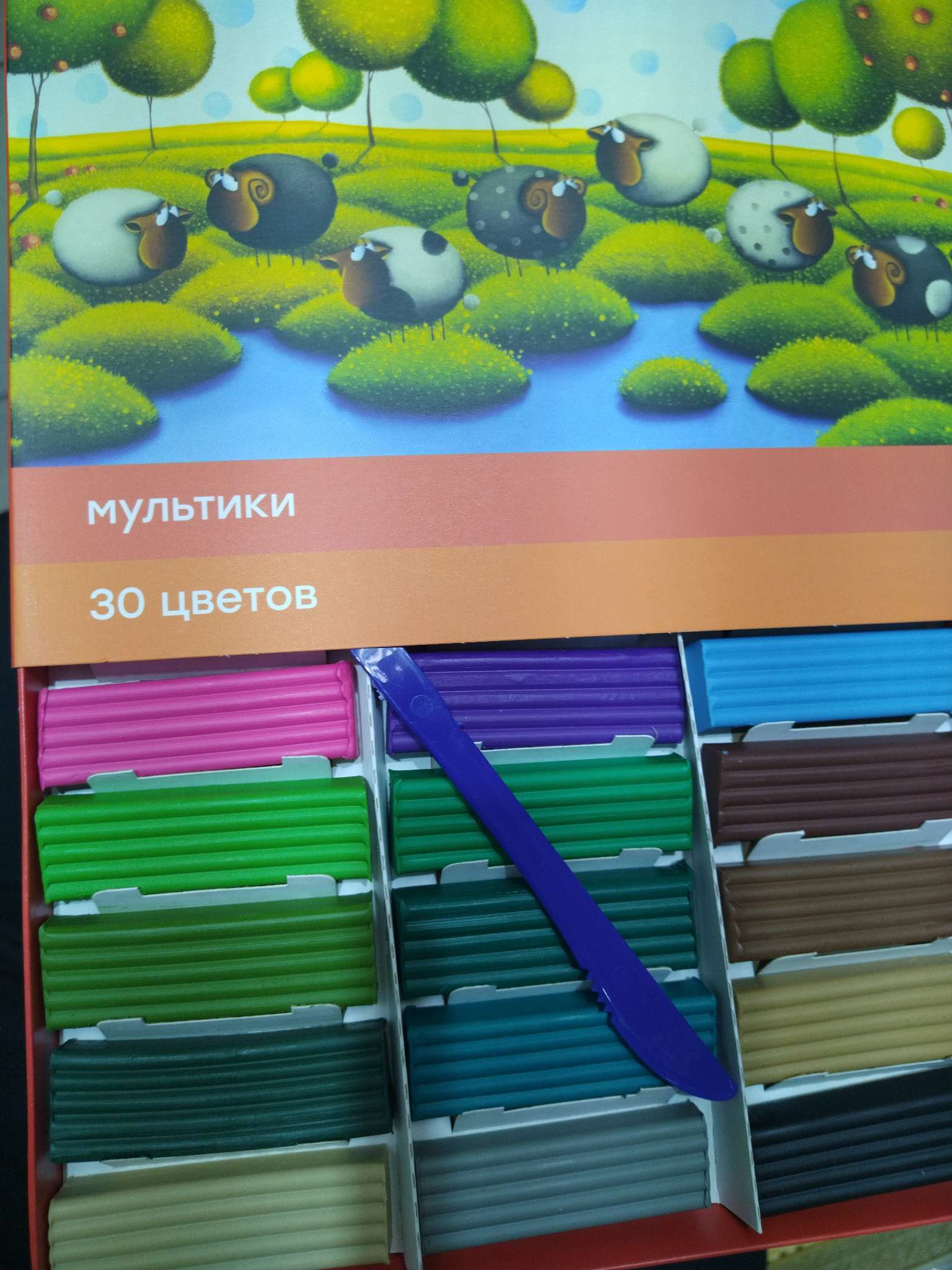 Фотография покупателя товара Пластилин «Гамма. Мультики», 16 цветов, 320 г, со стеком - Фото 1