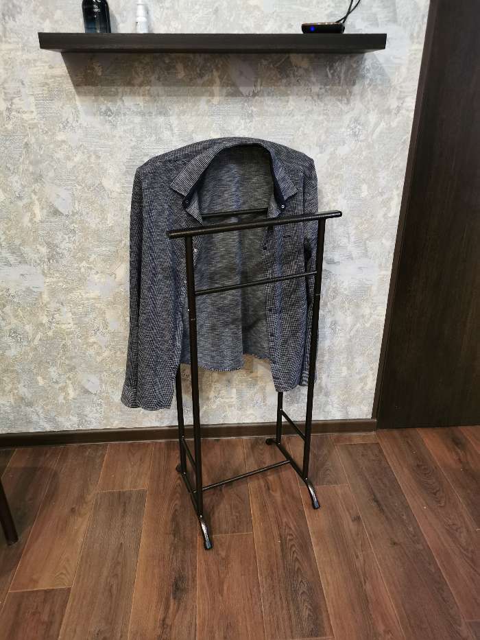Фотография покупателя товара Вешалка костюмная «Стиль», 47×34,8×108 см, цвет чёрный - Фото 1
