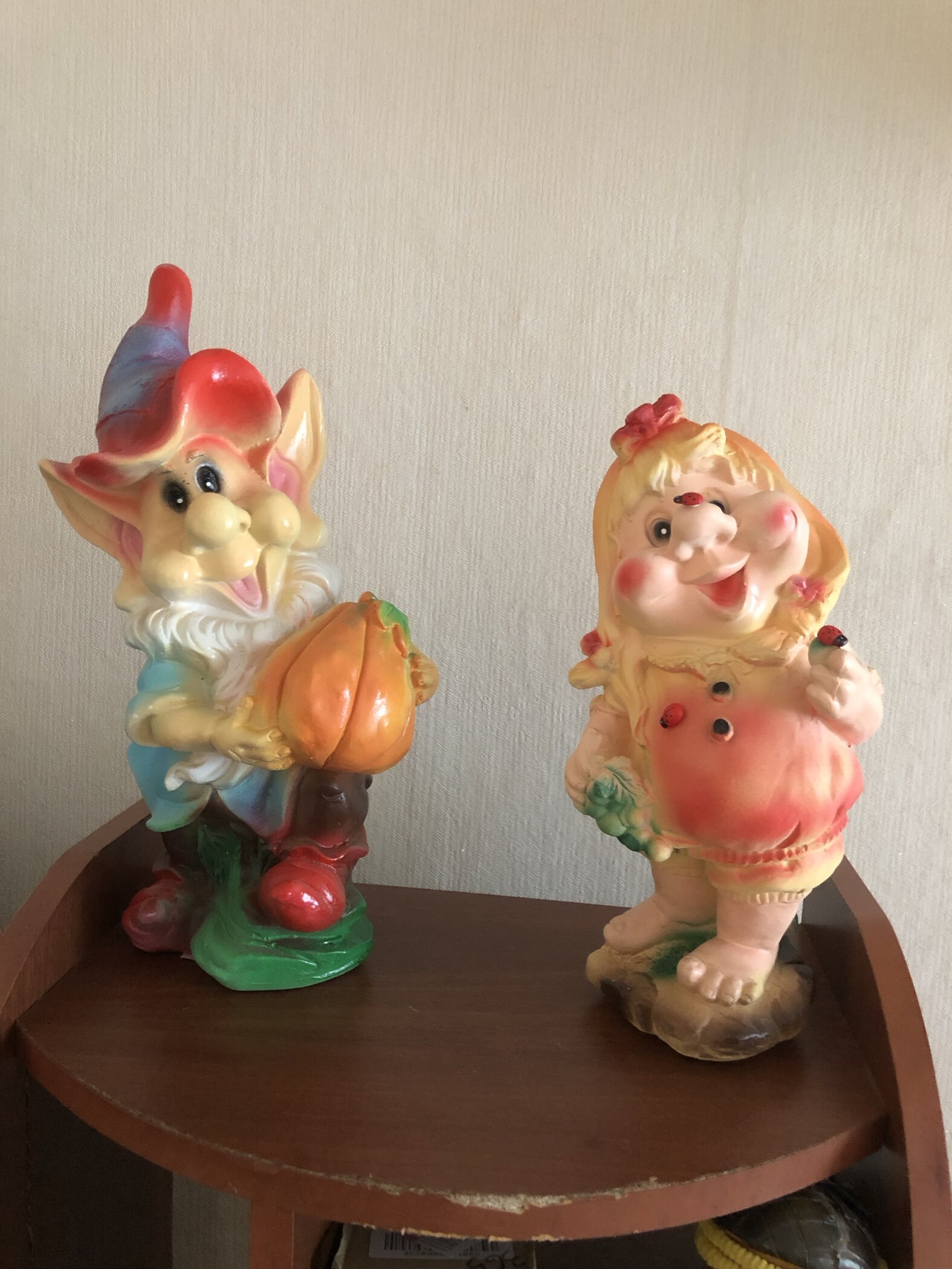 Фотография покупателя товара Садовая фигура из гипса «Эльф с тыквой», 35 см - Фото 1