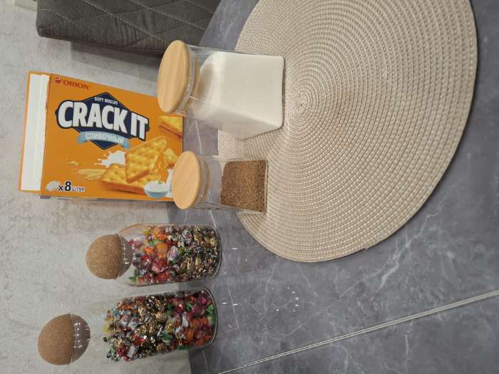 Фотография покупателя товара Банка для сыпучих Magistro «Эко. Трапеция», 550 мл, 8.5×12.5 см, с бамбуковой крышкой, стекло - Фото 1