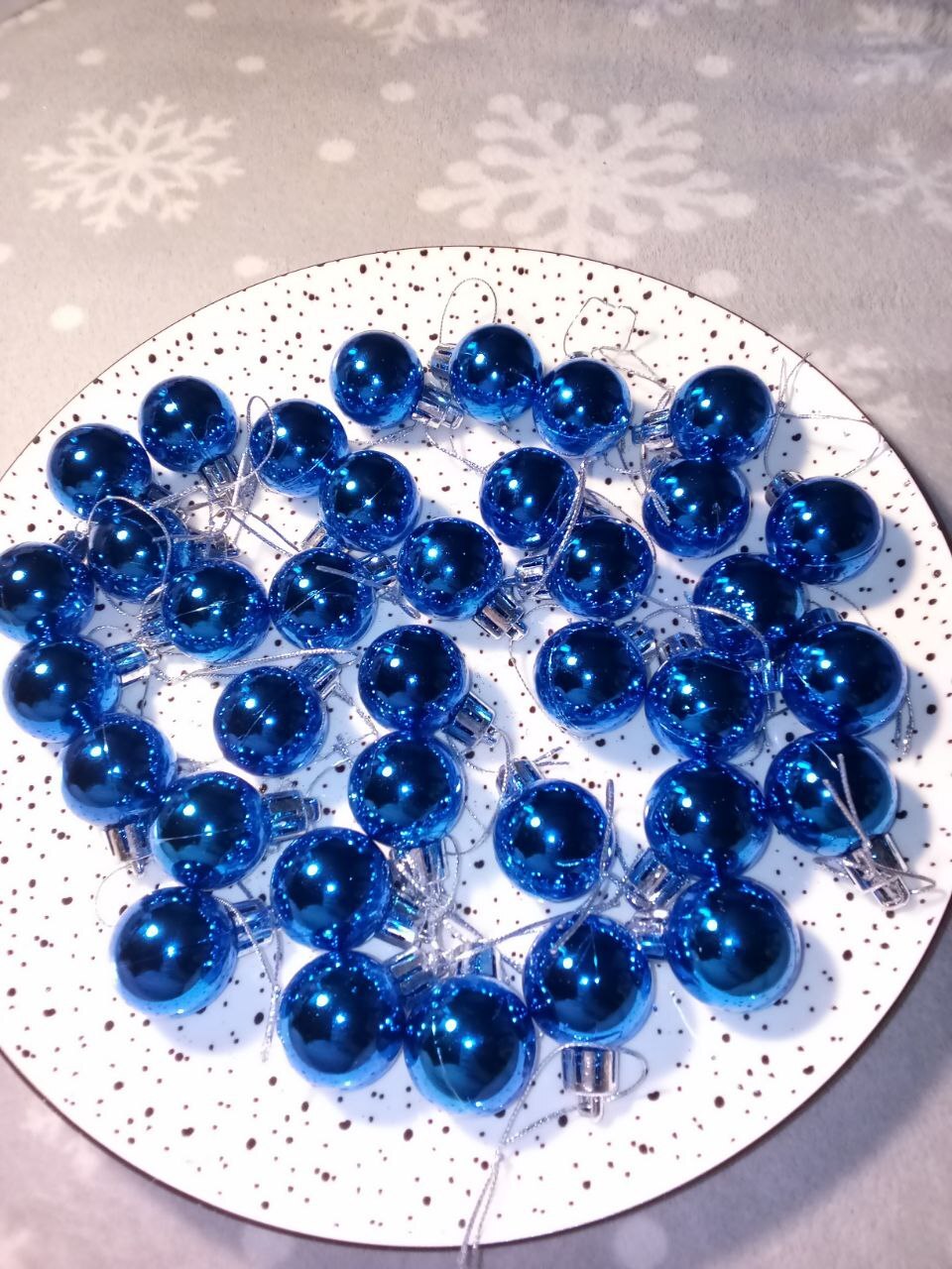 Фотография покупателя товара Ёлочные игрушки «Глянец», шары новогодние, d=3 см, набор 6 шт., синий - Фото 1