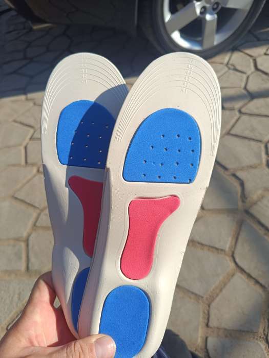 Фотография покупателя товара Стельки для обуви, спортивные, универсальные, амортизирующие, дышащие, р-р RU до 47 (р-р Пр-ля до 46), 29.5 см, пара, серые - Фото 1