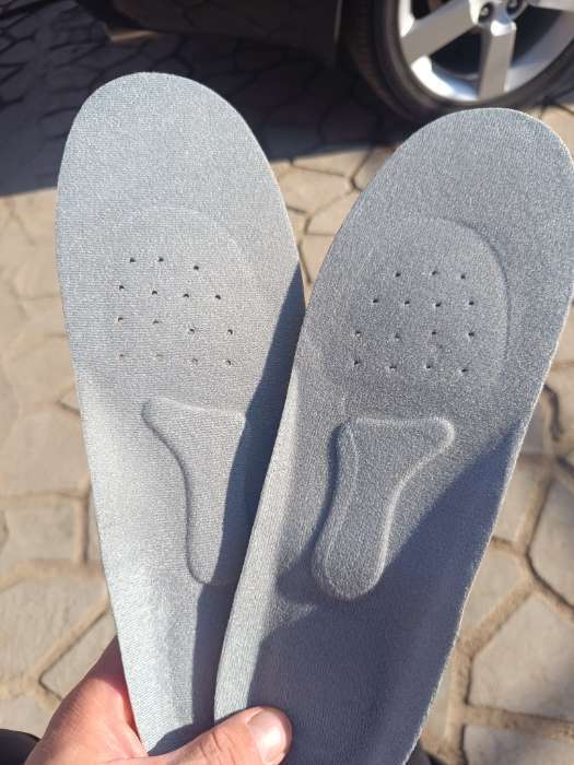Фотография покупателя товара Стельки для обуви, спортивные, универсальные, амортизирующие, дышащие, р-р RU до 47 (р-р Пр-ля до 46), 29.5 см, пара, серые - Фото 2