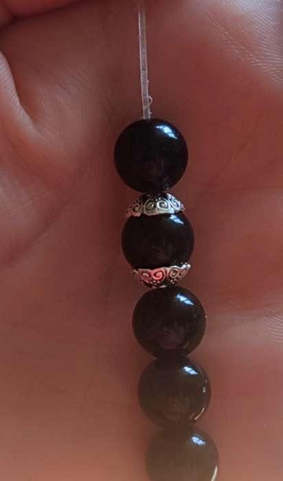 Фотография покупателя товара Декор шляпка для бусин "Цветок-полукруг" серебро 0,8х0,8 см набор 50 шт - Фото 1