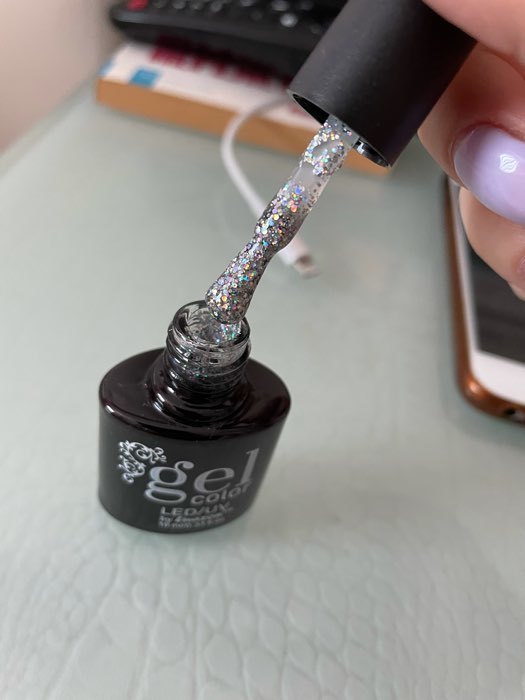 Фотография покупателя товара Гель-лак для ногтей "Искрящийся бриллиант", трёхфазный LED/UV, 10мл, цвет 004 сиреневый - Фото 9