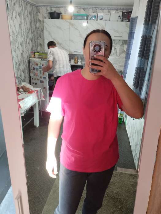 Фотография покупателя товара Футболка женская ATA collection, фиолетовая, размер 46 - Фото 6