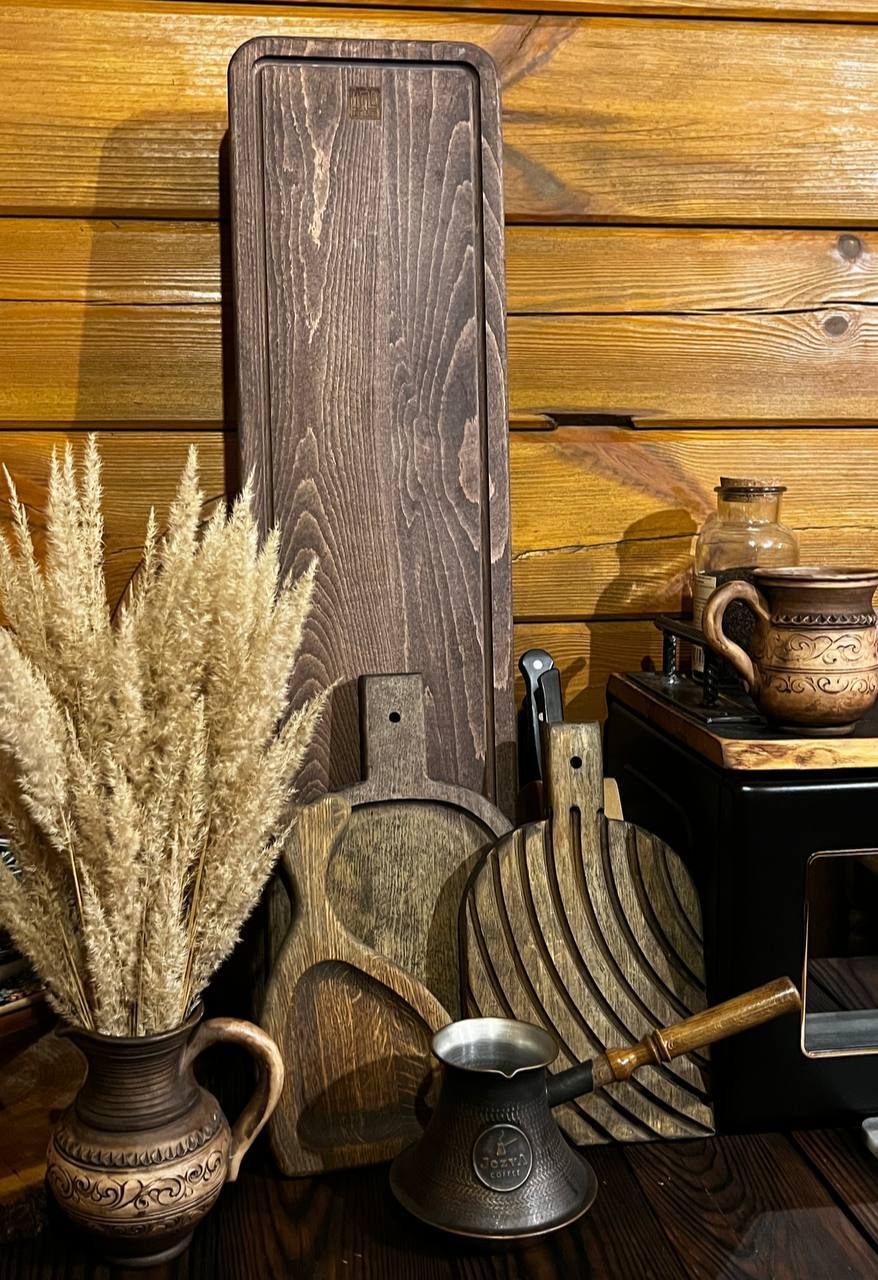Фотография покупателя товара Доска разделочная деревянная для подачи Wild Kitchen, 26×22×2.5 см, граб темный - Фото 2