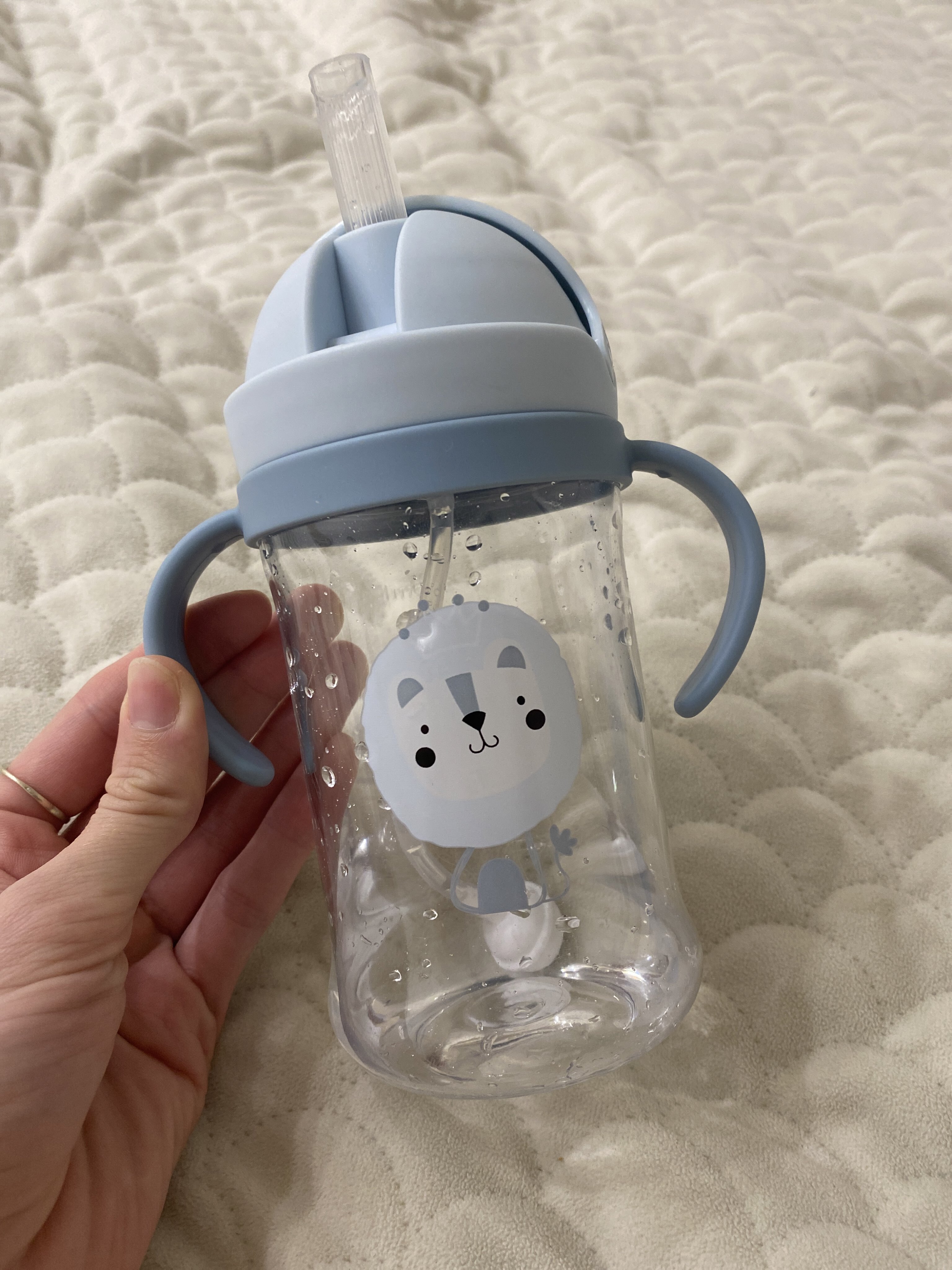 Фотография покупателя товара Поильник - непроливайка детский Крошка Я с силиконовой трубочкой и грузиком, от 9 мес., 250 мл., с ручками, бирюзовый - Фото 2