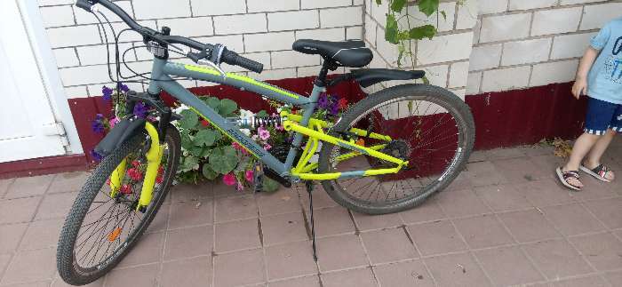 Фотография покупателя товара Велосипед 26" Progress Sierra FS, цвет серый/зеленый, размер рамы 16"