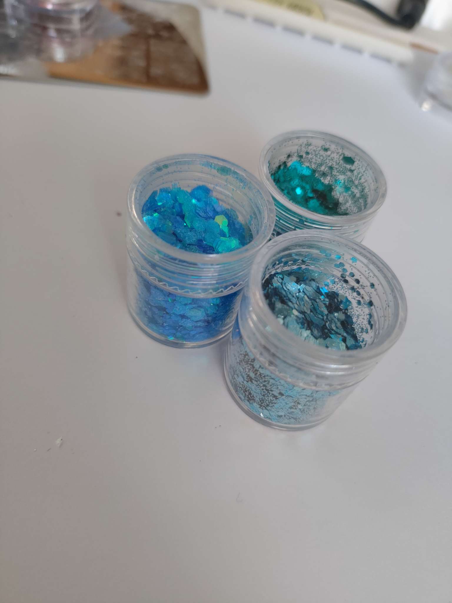 Фотография покупателя товара Блёстки для декора «Морское сияние», крупные/мелкие, 3 баночки - Фото 3