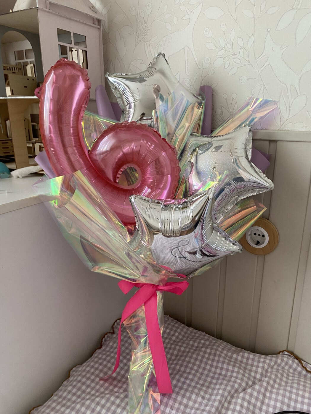 Фотография покупателя товара Воздушные шары фольгированные 16" «Набор цифры 0-9», для палочки, МИКС - Фото 2