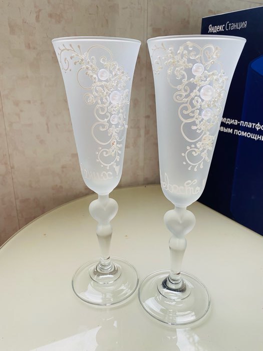 Фотография покупателя товара Набор свадебных бокалов «Жених и невеста», с жемчугом
