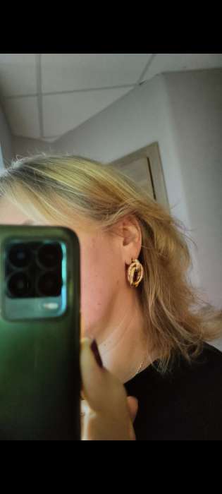 Фотография покупателя товара Серьги металл «Геометрия», овалы переплетённые, цвет золото - Фото 1