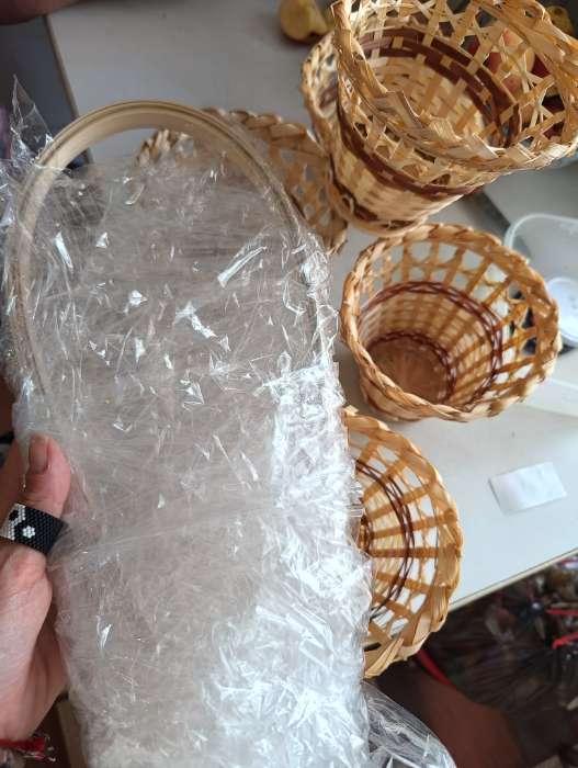 Фотография покупателя товара Корзина «Стакан», 14×16 см, бамбук - Фото 3