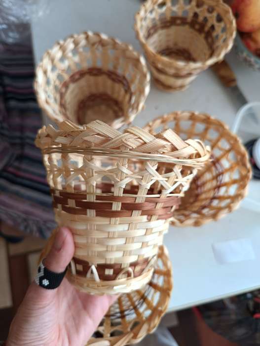 Фотография покупателя товара Корзина «Стакан», 14×16 см, бамбук - Фото 4