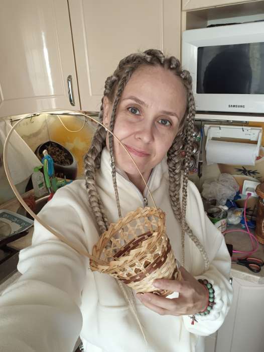 Фотография покупателя товара Корзина «Стакан», 14×16 см, бамбук - Фото 2