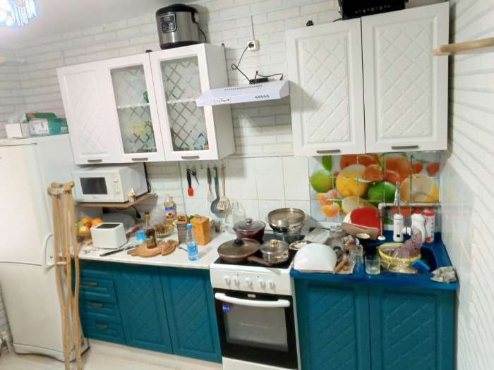 Фотография покупателя товара Кухня прямая «Агава», 1600×600 мм, цвет акация белая/аква - Фото 14