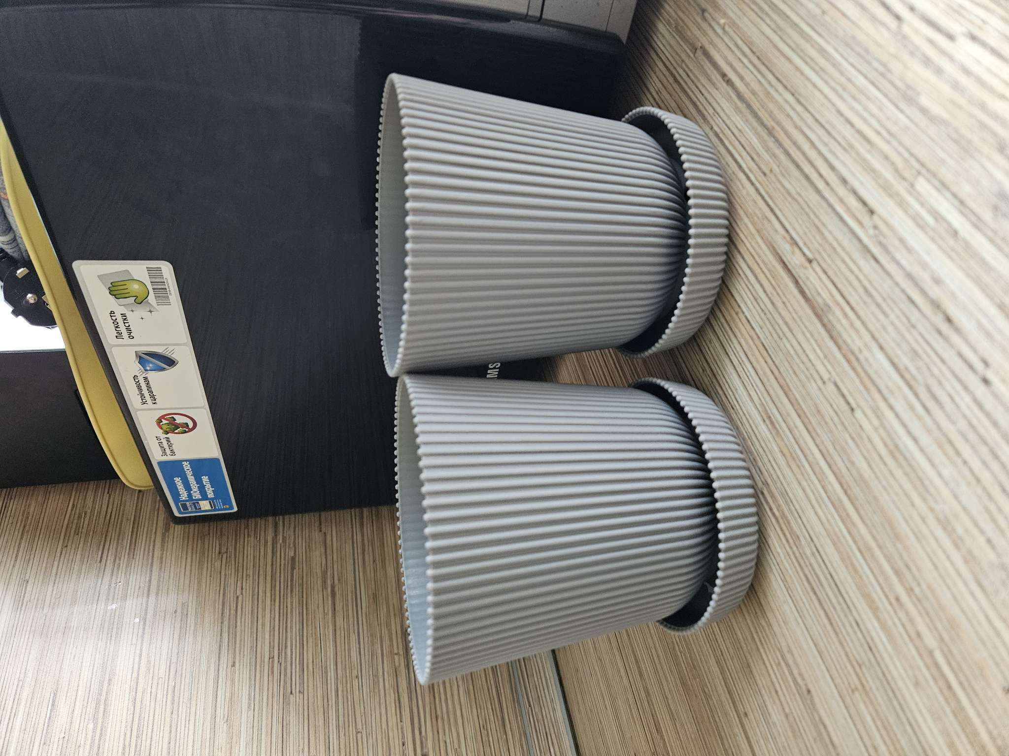 Фотография покупателя товара Горшок для цветов с поддоном, 12×11.5 см, пластиковый, серый - Фото 6