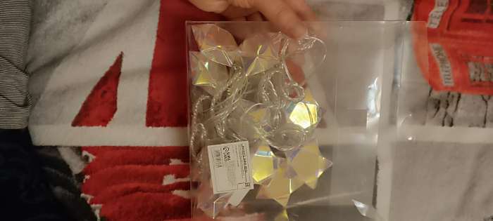 Фотография покупателя товара Гирлянда «Нить» 2.5 м с насадками «Звёзды», IP20, прозрачная нить, 10 LED, свечение белое, 220 В - Фото 2