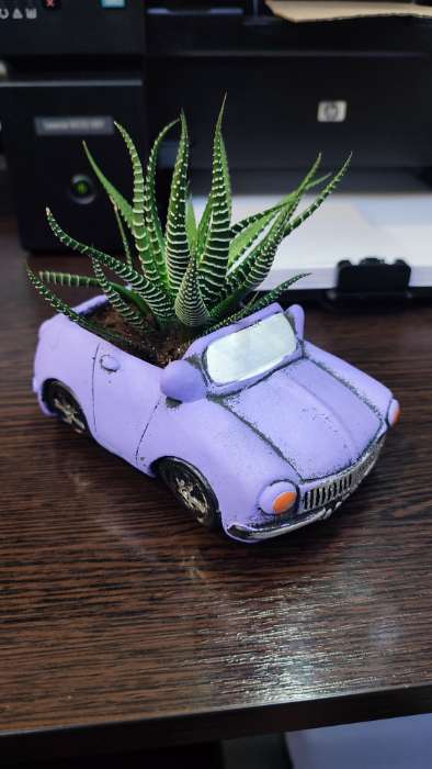 Фотография покупателя товара Декоративный горшок для цветов «Машинка», 200 мл, 14.4×9×6 см, керамический, красный - Фото 1