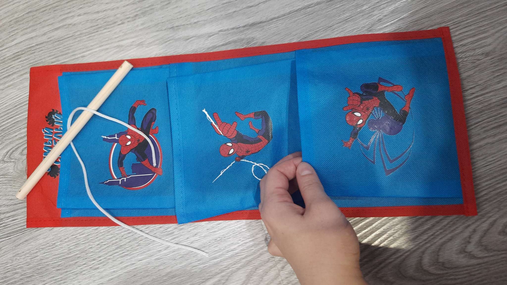 Фотография покупателя товара Органайзер для хранения игрушек, 45х18 см, Человек-паук - Фото 1