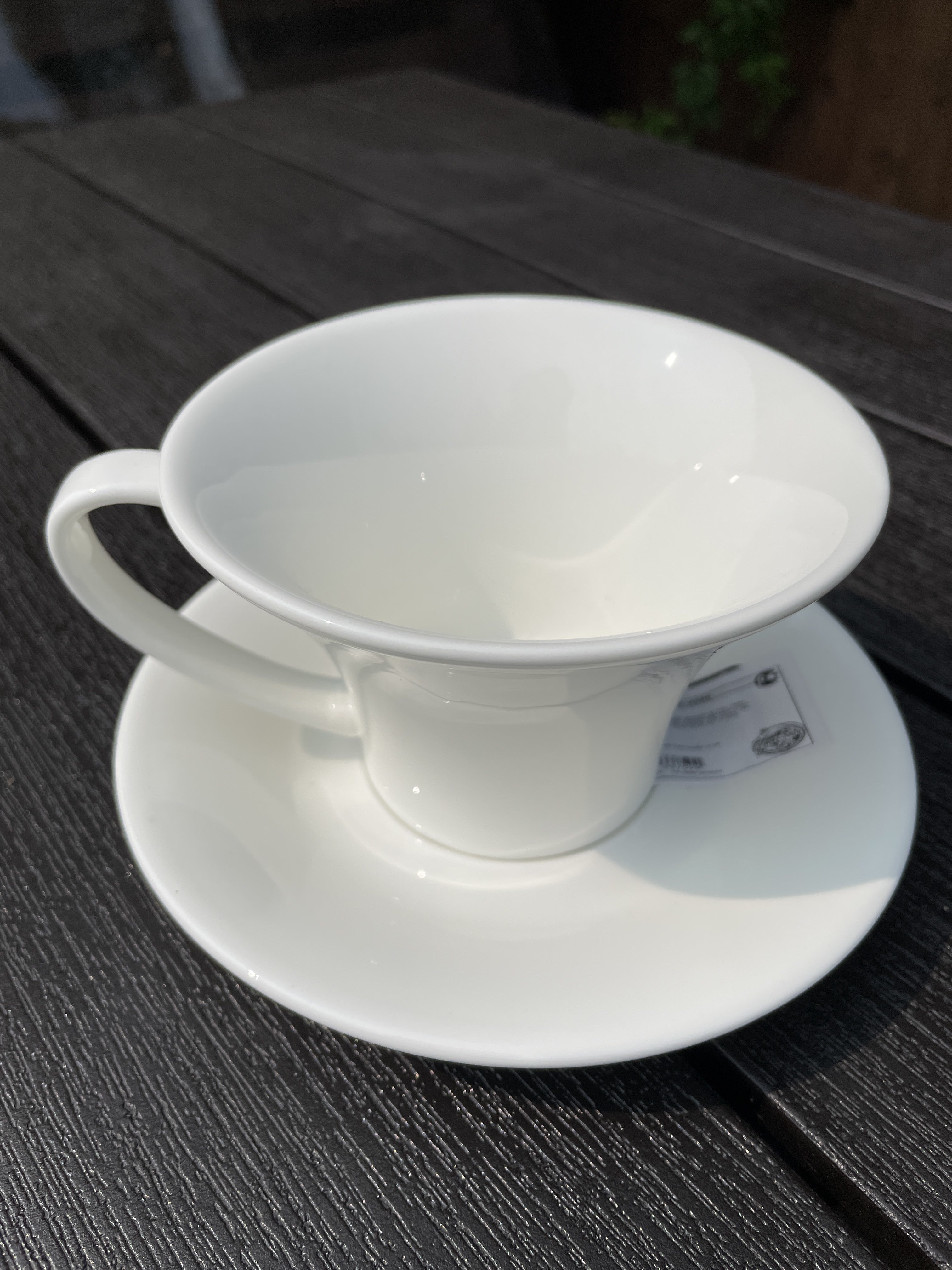 Фотография покупателя товара Чайная пара фарфоровая Wilmax, 2 предмета: чашка 330 мл, блюдце, цвет белый - Фото 1