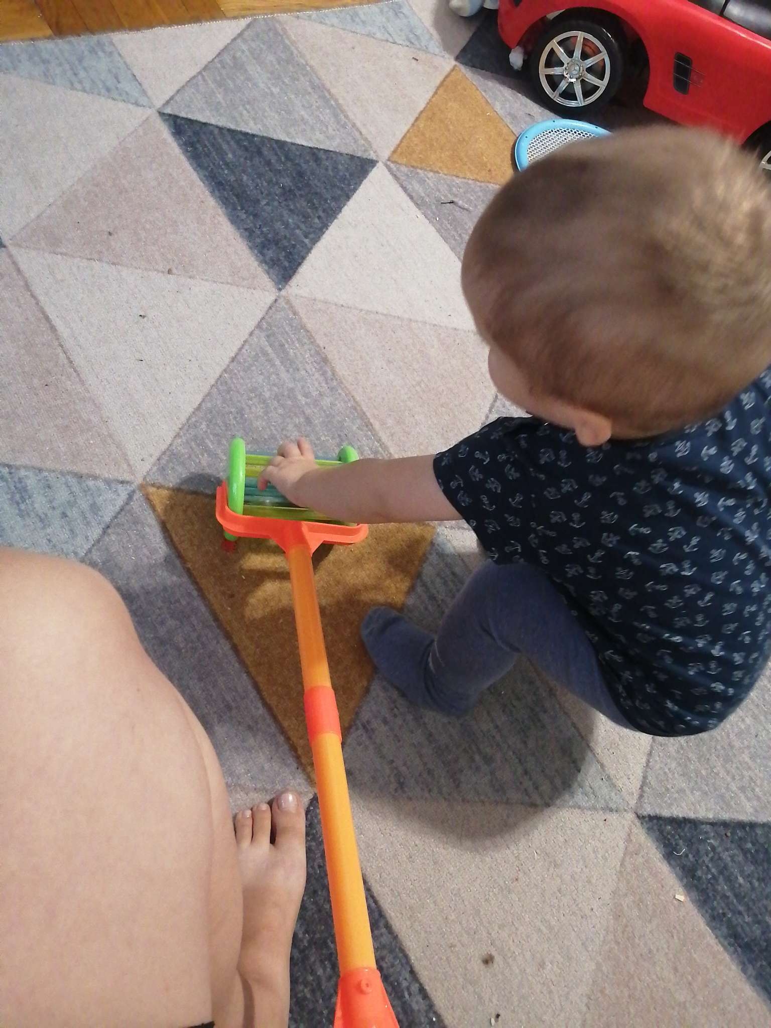 Фотография покупателя товара Каталка на палке «Колесо» МИКС - Фото 1