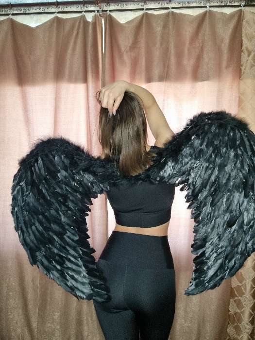 Фотография покупателя товара Крылья ангела, на резинке, цвет чёрный - Фото 3