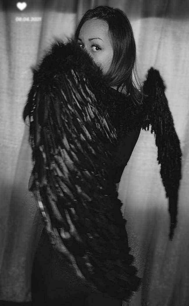 Фотография покупателя товара Крылья ангела, на резинке, цвет чёрный - Фото 1
