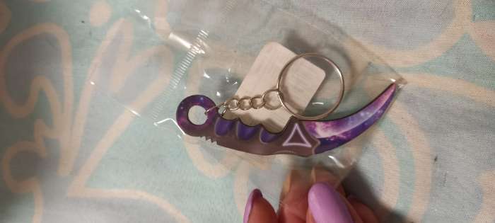 Фотография покупателя товара Брелок для ключей деревянный "Керамбит", космос, 2,5 х 7 см - Фото 5