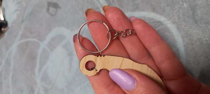 Фотография покупателя товара Брелок для ключей деревянный "Керамбит", космос, 2,5 х 7 см - Фото 1