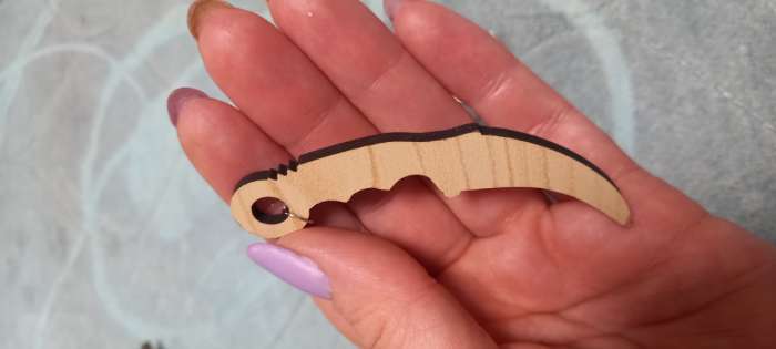 Фотография покупателя товара Брелок для ключей деревянный "Керамбит", космос, 2,5 х 7 см - Фото 3