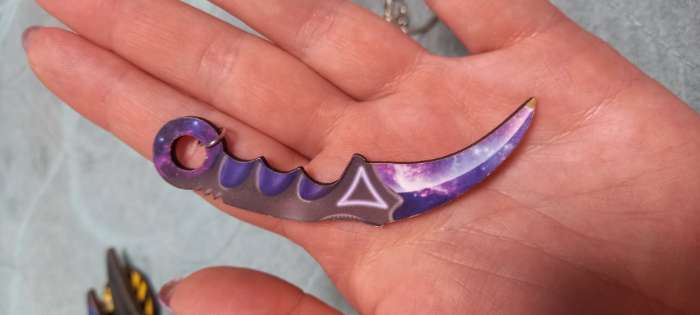 Фотография покупателя товара Брелок для ключей деревянный "Керамбит", космос, 2,5 х 7 см - Фото 6