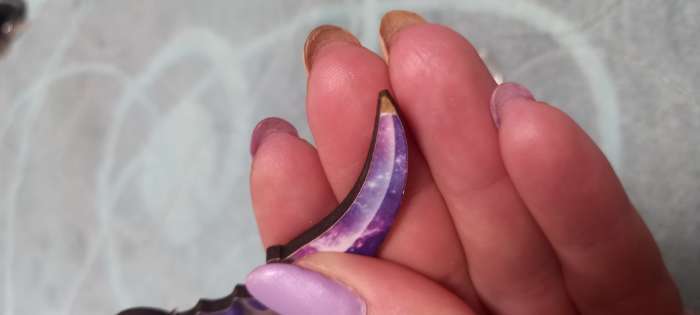 Фотография покупателя товара Брелок для ключей деревянный "Керамбит", космос, 2,5 х 7 см - Фото 4