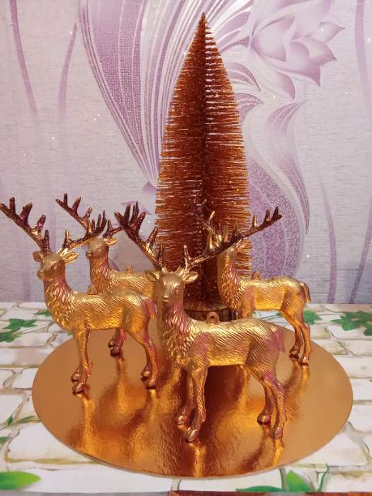 Фотография покупателя товара Ёлочные игрушки 2 шт. «Зимнее волшебство. Благородный олень» пластик, 8×15 см, золото - Фото 16