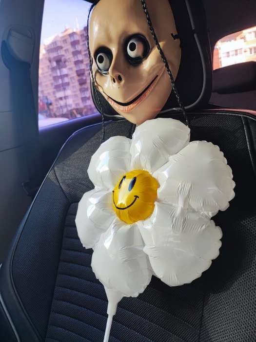 Фотография покупателя товара Воздушный шар фольгированный 14" «Белая ромашка», для палочки - Фото 2