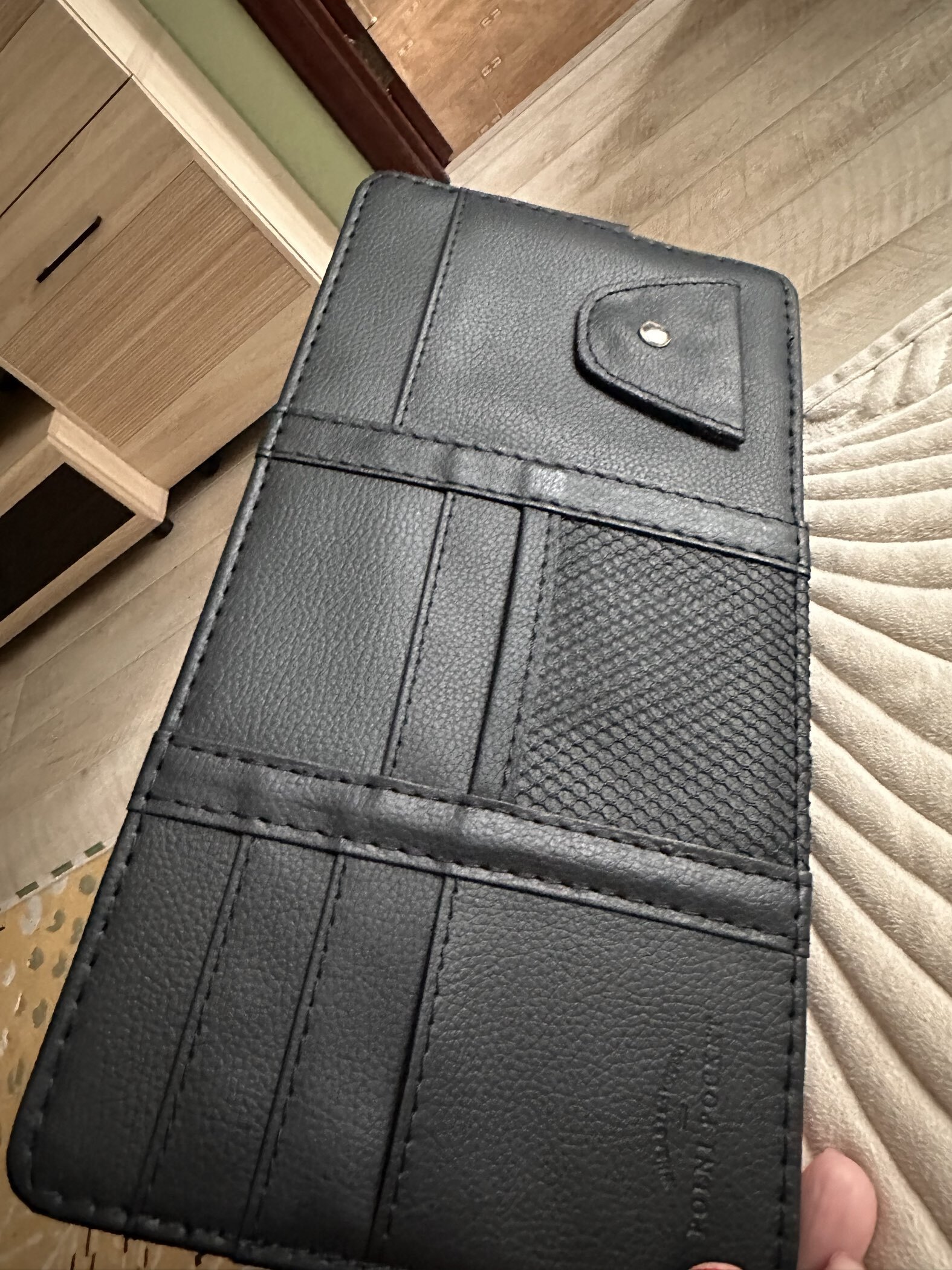 Фотография покупателя товара Органайзер на солнцезащитный козырек, 30×14.5 см, серый - Фото 4