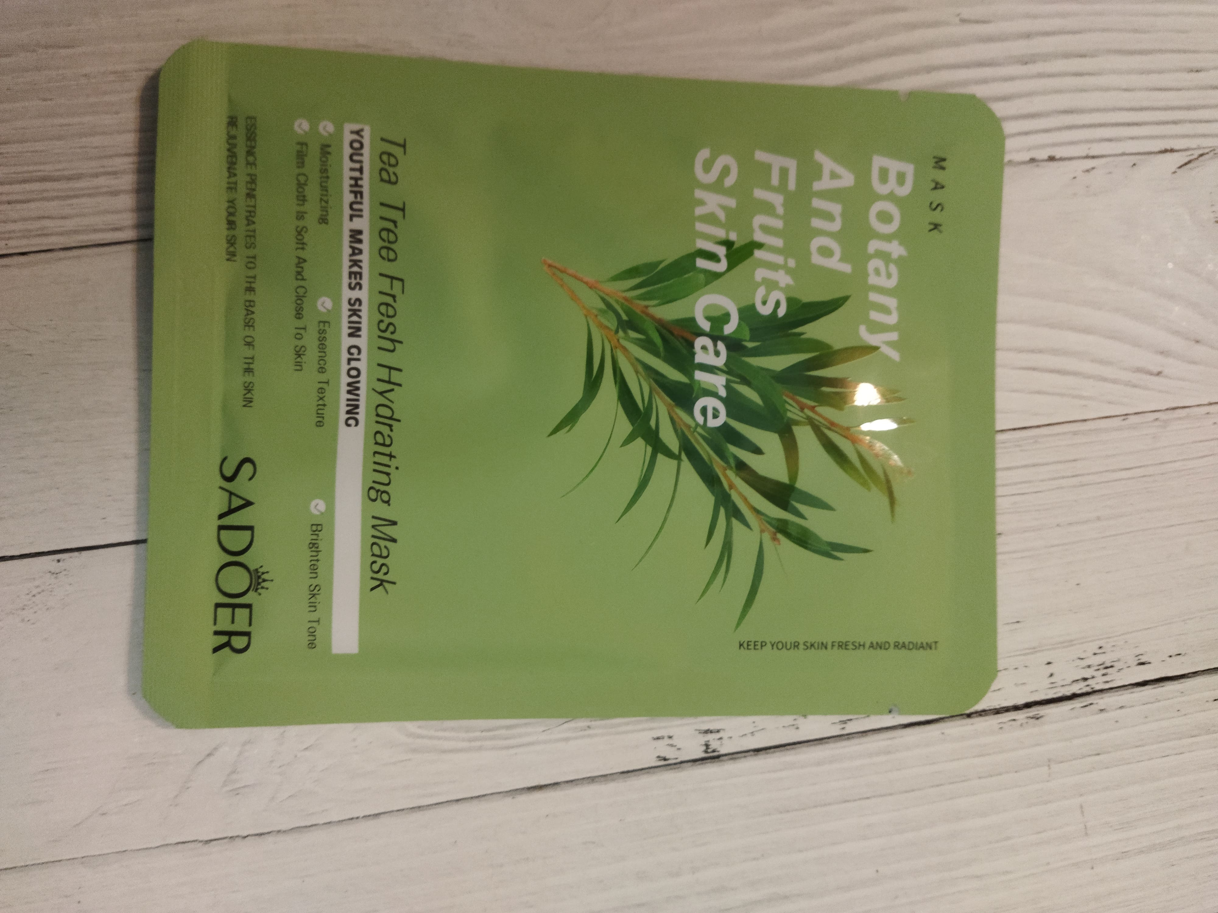 Фотография покупателя товара Маска тканевая для лица с экстрактом зелёного чая, увлажнение и тонизирование - Фото 4