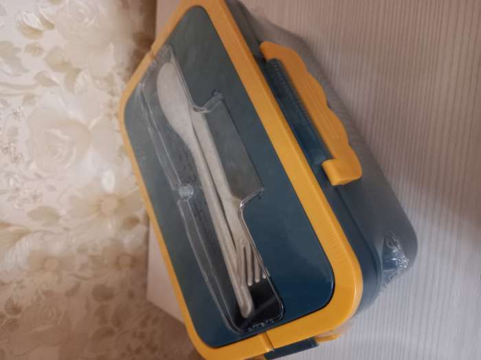 Фотография покупателя товара Ланч - бокс для еды Доляна, 3 секции, приборы, 1.3 л, 15.5×7.5×21.5 см, пластик, синий - Фото 1