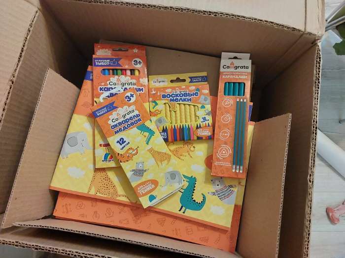 Фотография покупателя товара Карандаши Calligrata «Мини», цветные, 6 цветов, трёхгранные, деревянные - Фото 11