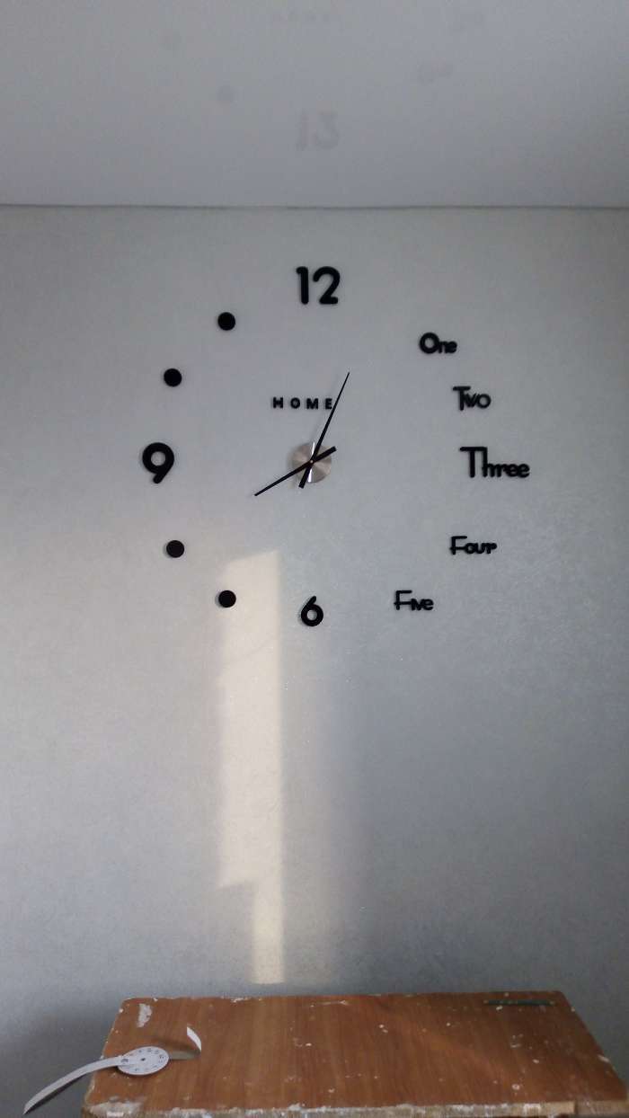Фотография покупателя товара Часы-наклейка, серия: DIY, "Аба, плавный ход, d-70 см, 1 АА, черные