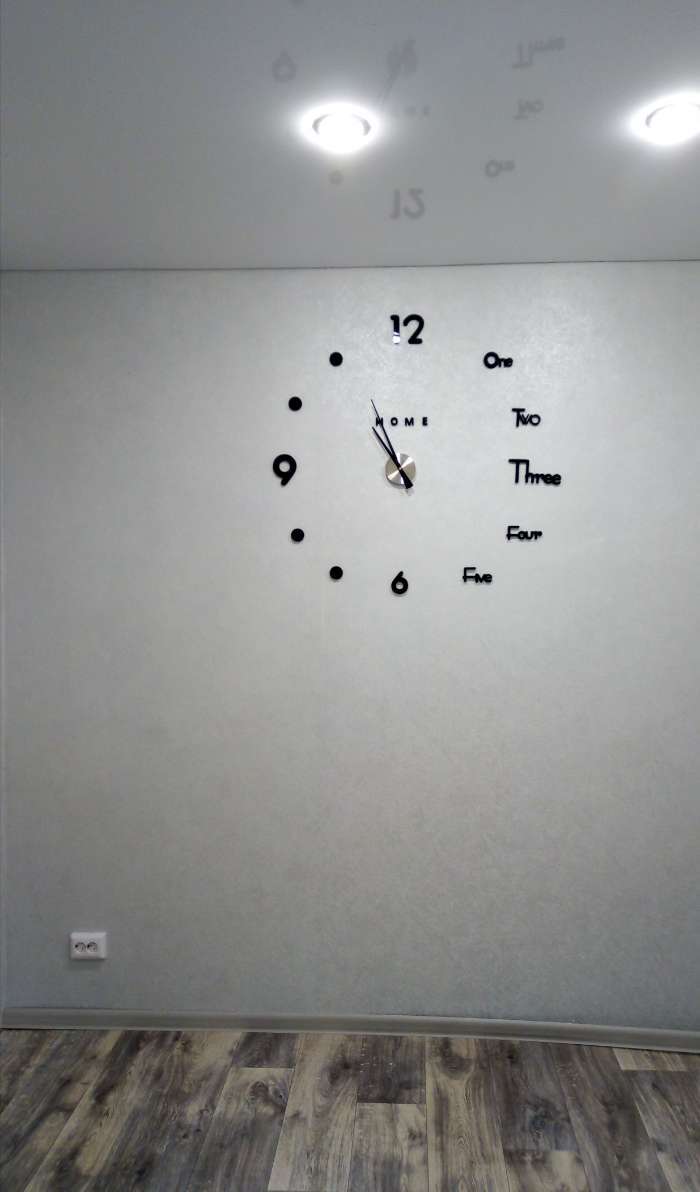 Фотография покупателя товара Часы-наклейка, серия: DIY, "Аба, плавный ход, d-70 см, 1 АА, черные