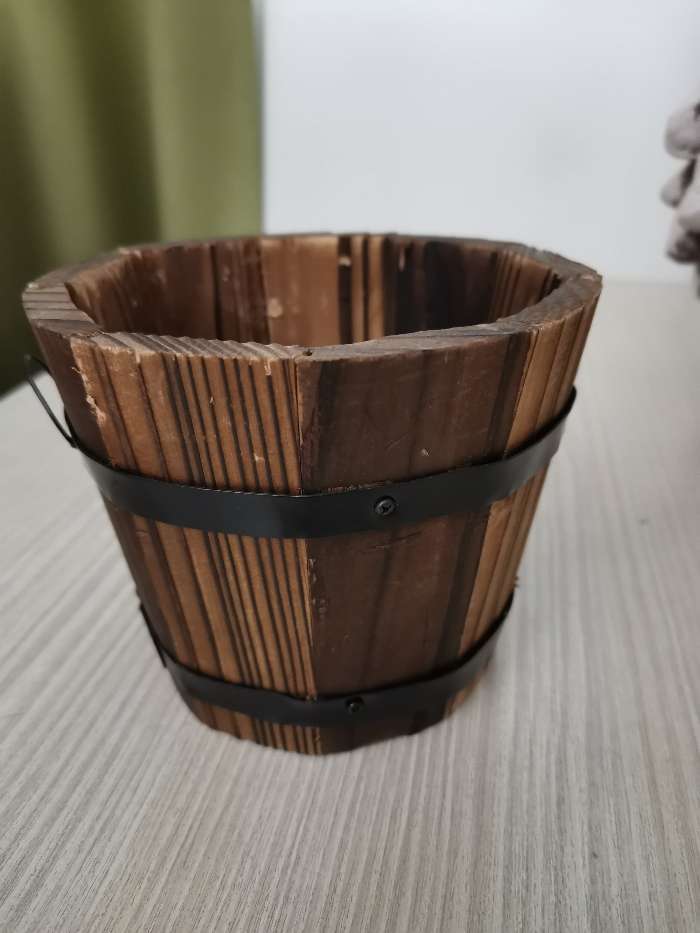 Фотография покупателя товара Кашпо деревянное "Кадка круглая" 10*10*10см - Фото 3