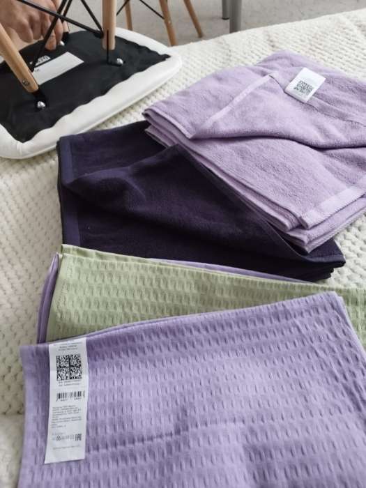 Фотография покупателя товара Набор кухонных полотенец «Доляна»: оливковый, лавандовый, 35×60 см-3 шт., 100% хлопок, вафля, 220 г/м² - Фото 1