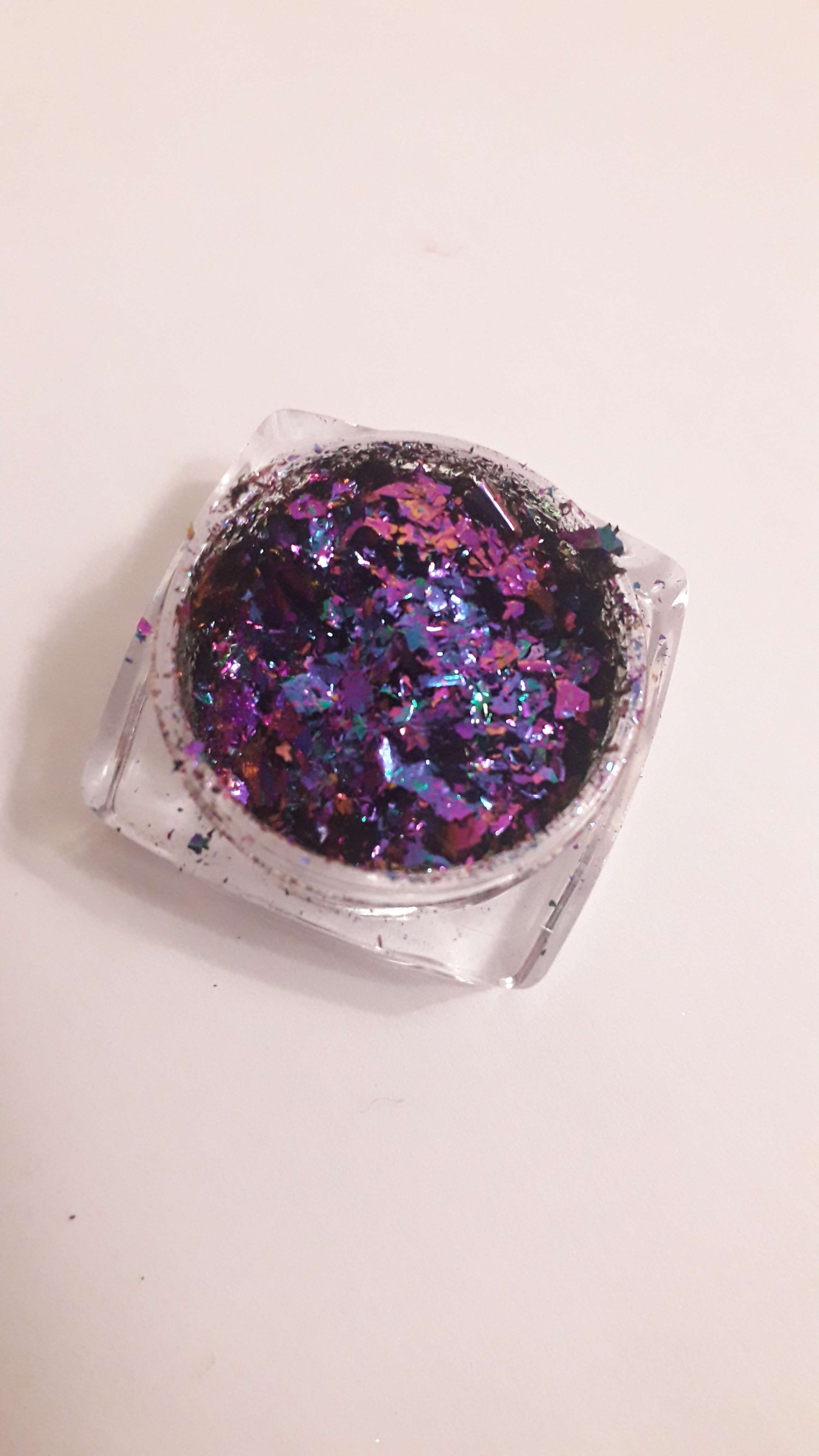 Фотография покупателя товара Хлопья Юки «Хамелеон» для декора, с аппликатором, цвет бирюзовый/фиолетовый
