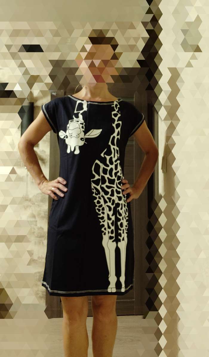 Фотография покупателя товара Платье домашнее женское, цвет чёрный, размер 48 - Фото 3