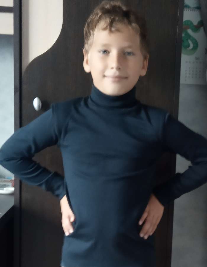 Фотография покупателя товара Водолазка для мальчика, цвет тёмно-синий, рост 110 см - Фото 3