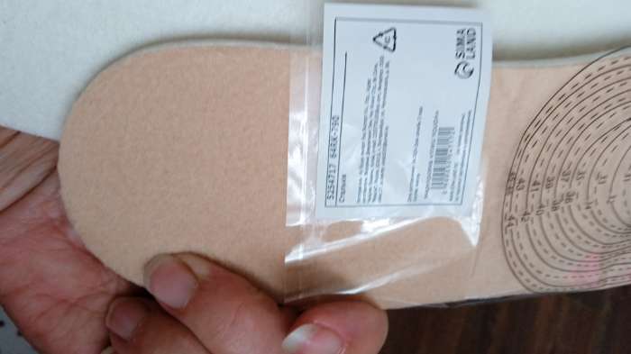 Фотография покупателя товара Стельки для обуви, утеплённые, универсальные, р-р RU до 43 (р-р Пр-ля до 45), 27.5 см, пара, коричневые - Фото 3