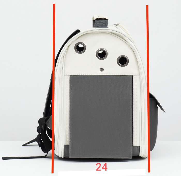 Фотография покупателя товара Рюкзак - переноска для животных, 39×40×25 см, серый - Фото 3